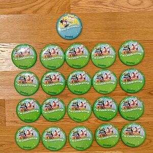Set of 3” Disney Parks’ button pins: 1 Happy Birthday + 20 I’m Celebrating